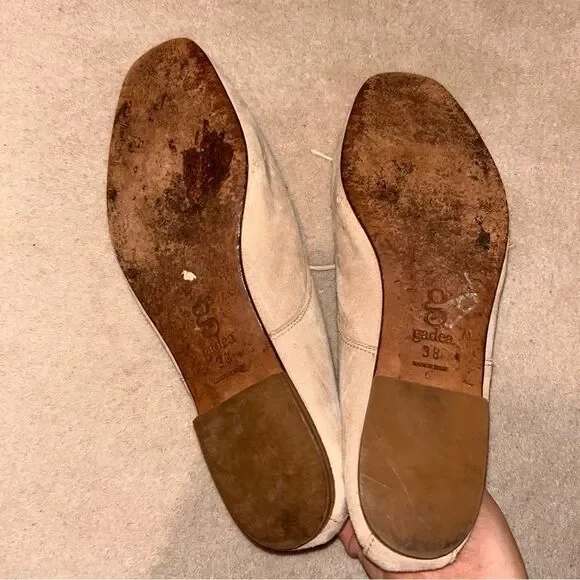 Gaden Leather Neural nude Tan beige Leather Shoes Flats - Picture 5 of 5